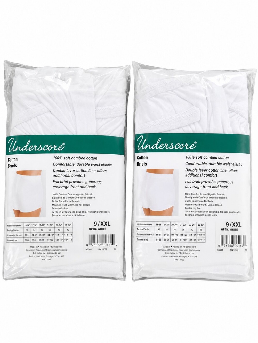 Underscore Cotton Comfort Band (2) 3 Pack Brief Panty Underwear New In Package - Picture 2 of 10
